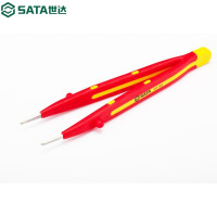 世达(SATA) 3182 VDE双色微尖横齿镊子160mm
