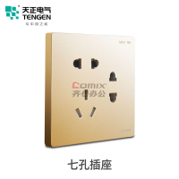 天正 V5-725/G 七孔插座(金色) 插座 (计价单位:个) 金色_