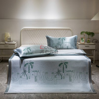 伊伊爱 XZ0AN02200003 /150*200cm时尚冰弹丝提花凉席套件 凉席 (计价单位:件) 椰树-绿_