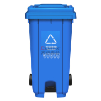 敏胤 MYL-7120 可回收垃圾 120L 脚踏型带轮 分类垃圾桶 (计价单位:个) 蓝色_
