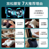  飞利浦 腰部按摩器 兔子按摩抱枕肩颈腰背按摩器热敷靠背腿部按摩仪 3101B蓝 生日礼物女男朋友节日礼品_