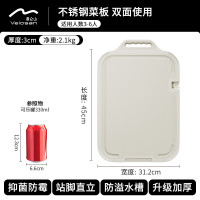 温仑山鹅卵石抗菌切菜板磨刀器双面加厚案板砧板厨房家用菜板不锈钢菜板_