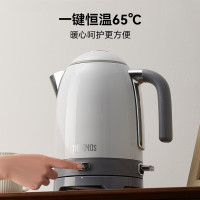膳魔师(THERMOS)恒温电热水壶自动断电保温一体家用最新款316食品级不锈钢一体无缝开水壶大容量内胆月光白_