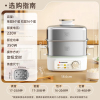 志高(CHIGO)煮蛋器蒸蛋器304不锈钢家用小型双层电蒸锅蒸蛋神器旋钮定时自动断电2025款电蒸煮蛋早餐一体机_