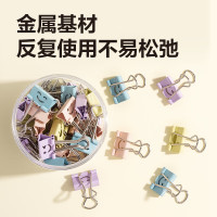 得力8487微笑长尾票夹筒装(混)(40只/筒)_