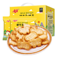 Aji 鲜牛乳饼干(四种动物造型)独立小包装 15袋/盒 600g/盒_