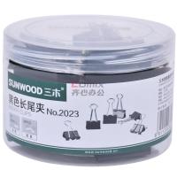 三木(SUNWOOD) 2023 32mm 3号 24只 长尾夹 (计价单位:盒) 黑色_