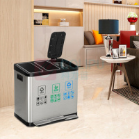 中电鼎润 ZDHT-Z09 9L+9L 脚踏分类垃圾桶 (计价单位:个) 银色_