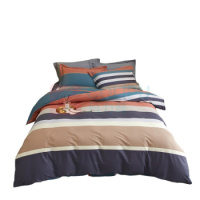 伊伊爱 TJ0HJC2201650 /220*240cm 全棉加密条纹四件套 套 时光偶遇(桔)_