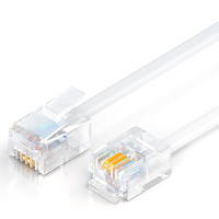 山泽(SAMZHE) DH-2003L 2芯多股6P2C纯铜电话线 3.00 米/根 (计价单位:根) 白色_