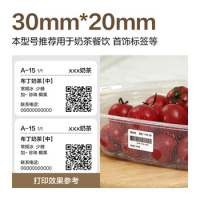 得力(deli)五防热敏合成标签打印纸 30*20mm 1800张*1卷 奶茶食品标签 不干胶打印纸 ZG600_