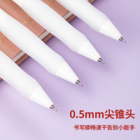 得力S60-JZ速干顺滑按动中性笔0.5mm尖锥头(黑)__