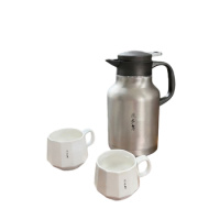 陇步昇LBS-QCB03 保温壶1600ml*1个 300ml瓷杯*2个 保温杯壶 3个/套 (计价单位:套) 银色