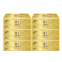 清风纸巾抽纸原木纯品金装3层100抽卫生纸家用6包装
