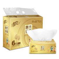 清风金装原木纯品3层120抽18包抽取式面巾纸