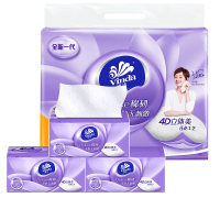 维达(Vinda) 棉韧立体美抽纸s码家庭纸抽6包面巾纸家用实惠装100抽纸巾