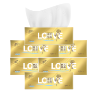 清风抽纸3层110抽6包餐巾纸压花金装原木餐巾纸卫生纸纸巾实惠装