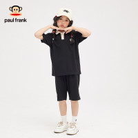 3525325272F大嘴猴(paul frank)儿童套装2023夏季男童女童时尚休闲百搭简约套装 黑色 150