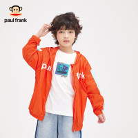 3505325050F大嘴猴(paul frank)童装儿童皮肤衣2023夏季潮流百搭开衫户外运动长袖男女童皮肤衣 橘色