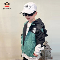 大嘴猴童装男童连帽休闲外套2024春季新款女童中大童夹克上衣