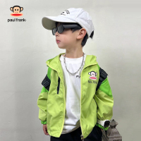 大嘴猴童装男童连帽休闲外套2024春季新款女童中大童夹克上衣