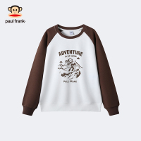 大嘴猴童装2024春季新品男童圆领卫衣女童中大童拼接撞色套头上衣