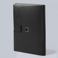三木 MC331 名匠系列 6格扣绳设计简约风琴包文件包 黑色(计价单位:个)