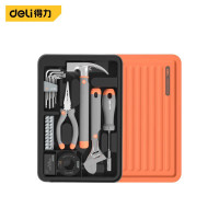 得力(deli)home系列层叠式工具组套-安装工具套装(橙)H1001-E 34件套