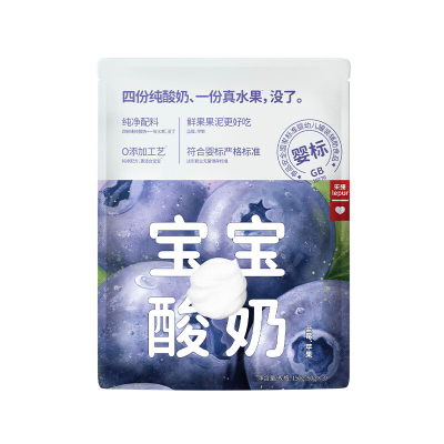 乐纯 宝宝酸奶 蓝莓味 单包三支装 150g/包