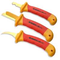 威达 绝缘电缆刀圆形直平镰刀防护式电缆剥线弯刃绝缘割刀电线剥皮 W71815 28X155mm 把