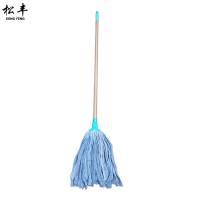 松丰 不锈钢加长棉布不掉毛拖把墩布干湿两用拖布圆型拖把28.5cmX153cm/把