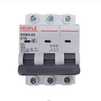 人民电器(PEOPLE)空气开关家用断路器总闸短路保护 过载保护RDB5-63 C16 3P个