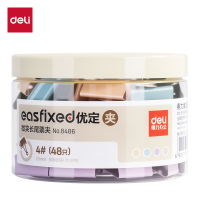 得力(DELI) 8486 微笑长尾票夹筒装 48只/筒 (单位:筒) 彩色