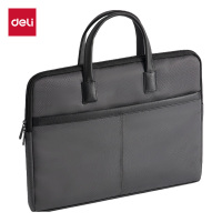 得力DP099质感拼接经典商务公文包(灰)(个)