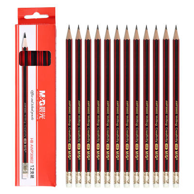 晨光(M&G)红黑木杆铅笔 HB六角红黑抽条(AWP30802)(80支装)