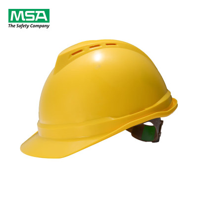 安全帽 梅思安超爱戴 ABS材质带透气孔 旋钮式帽衬 PVC吸汗带 D型下颏带10167223(黄色)一顶
