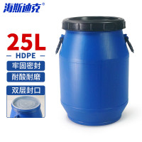 海斯迪克 HKW-23 蓝圆形化工桶法兰桶 加厚酵素桶塑料桶沤肥耐摔水桶黑色盖子25L