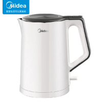 美的(Midea) 电热水壶双层304不锈钢1.5L升家用白进口温控自动断电防烫无缝内胆HJ1522