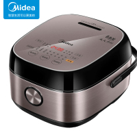 美的(Midea)电饭煲电饭锅IH电磁加热微压沸腾精钢鼎釜内胆智能家用多功能 MB-HS5075 5L 淡金色