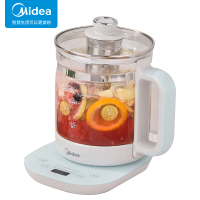 美的(Midea)养生壶电水壶泡茶煮水火锅大口径玻璃触摸屏1200W大火力304加热盘 浅蓝色15MY01