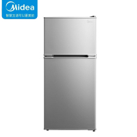 美的(Midea)冰箱112升双门冰箱小型 迷你双温家用 宿舍租房双开门 冷藏冷冻保鲜 电冰箱 银色BCD-112CM