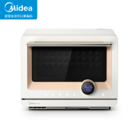 美的(Midea) 家用微蒸烤一体机 微波炉蒸箱烤箱智能远程操控 mini微蒸烤PG2010W 杀菌消毒 简约白