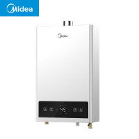 美的(Midea)16L燃气热水器强排式天然气稳流恒温低水压可启动智能防冻大屏JSQ30-16HPC 标准安装