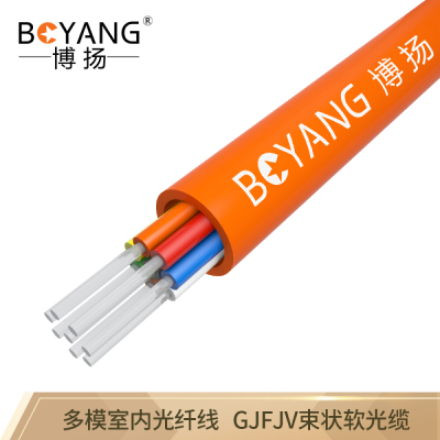 博扬(BOYANG)BY-GJFJV-12A112芯多模室内光纤62.5/125GJFJV束状软光缆100米可定制长度