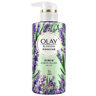 玉兰油(OLAY)花漾香氛沐浴露落日薰衣草300克 6瓶装