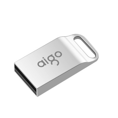 爱国者(aigo) 16GB 音乐U盘 U5迷你款 金属车载U盘 银色 内置正版授权音乐 2个装