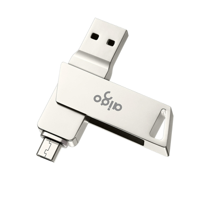 爱国者(aigo) 32GB Micro USB USB3.0 手机U盘 U385银色 双接口手机电脑两用 2个装