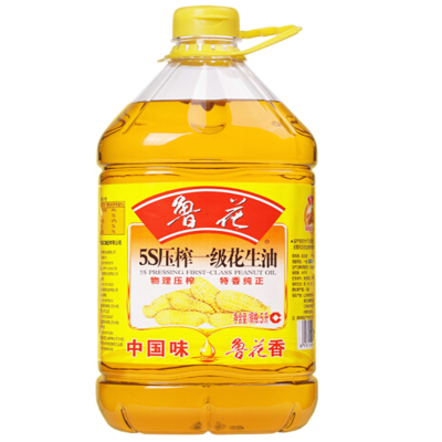 鲁花 食用油 5S 压榨一级 花生油 5L装