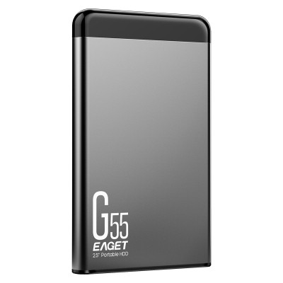 忆捷(EAGET)USB3.0移动硬盘G55 2.5英寸全金属文件数据备份存储安全高速防震 2TB