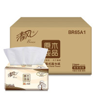 清风BR65A1原木升级装3层150抽抽取式面巾纸 48包/箱